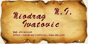 Miodrag Ivatović vizit kartica